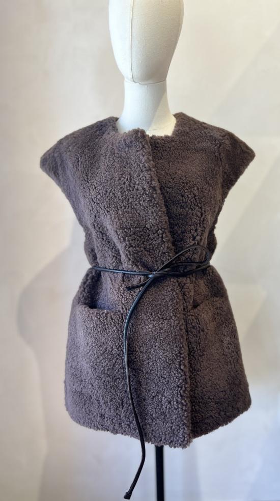  스튜디오 미니말레 베스트 스튜디오 미니멀 천연 양가죽  베이지/화이트/브라운