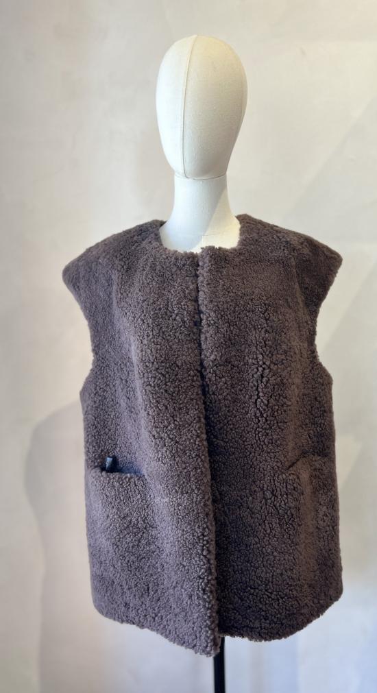  스튜디오 미니말레 베스트 스튜디오 미니멀 천연 양가죽  베이지/화이트/브라운 - STUDIO MINIMALE