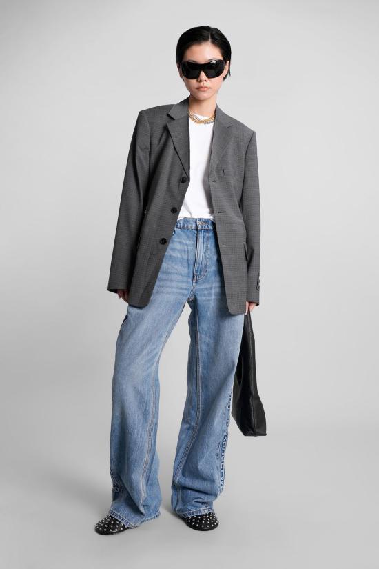  알렉산더 왕 반팔 티셔츠 화이트 코튼 티셔츠 - ALEXANDER WANG