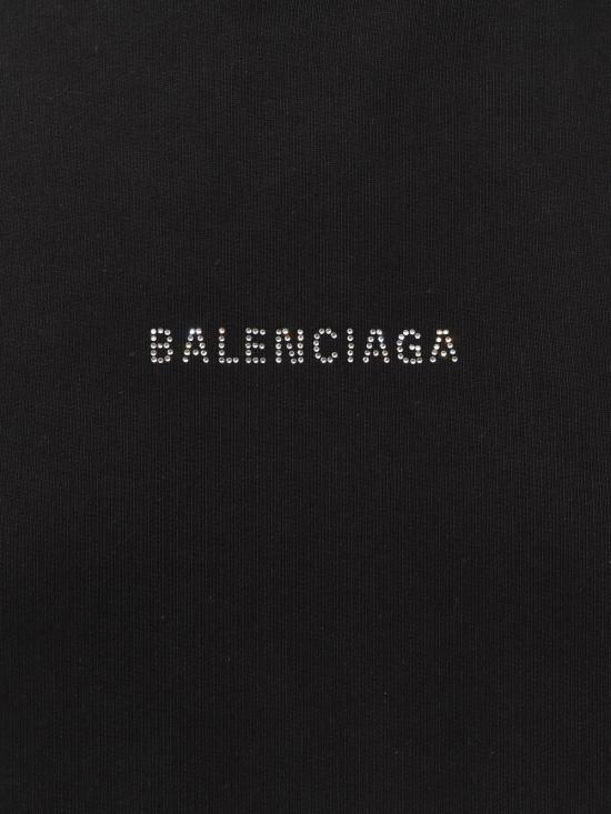  발렌시아가 스웨터 백 스트라스 후드티 블랙 - BALENCIAGA
