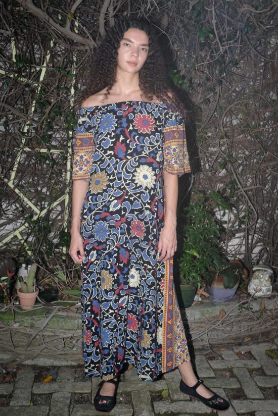  John & Mickie 롱 원피스 존앤미키 알로에 맥시 드레스 블랙 선플라워 - OTHER BRANDS