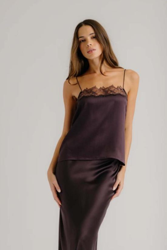  사블린 캐미솔 하야 레이스 트림 스퀘어넥 - SABLYN