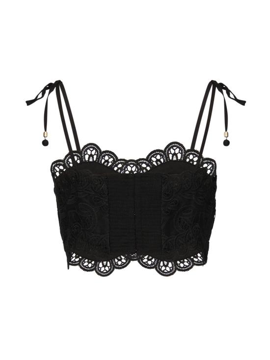  짐머만 민소매 티셔츠 리아논  블랙 - ZIMMERMANN