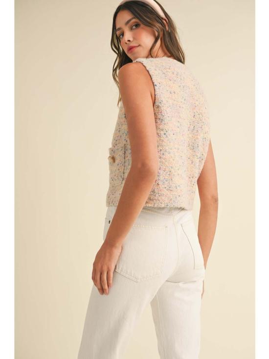  mable 베스트 메이블 엘로이즈 부클 니트  (앞주머니 포함, 라이트 블러쉬 색상) - OTHER BRANDS