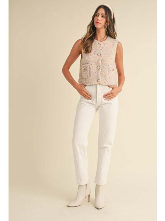  mable 베스트 메이블 엘로이즈 부클 니트  (앞주머니 포함, 라이트 블러쉬 색상) - OTHER BRANDS