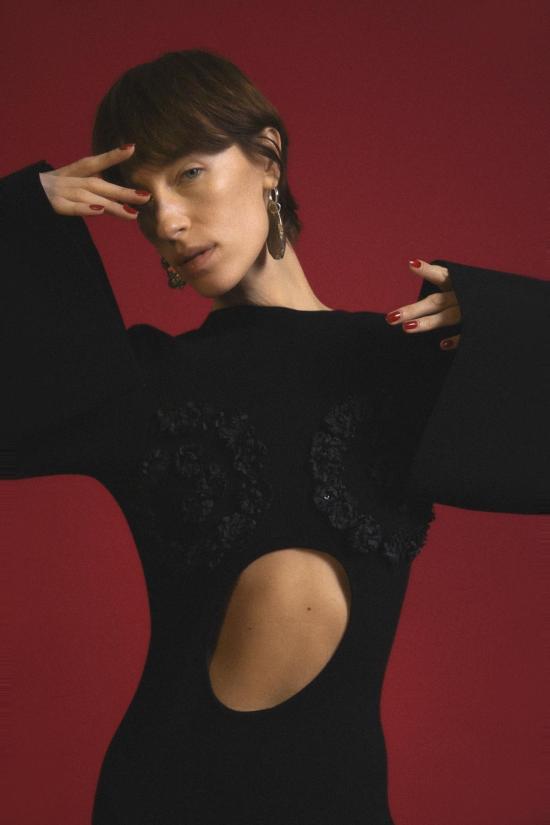  루이자 에 라 루나 롱 원피스 Luisa Et La Luna 프란시스 드레스 느와르 - LUISA ET LA LUNA