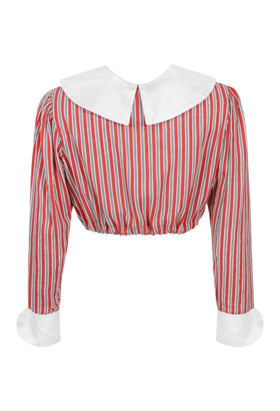  올리비아 라티노비치 블라우스 그레텔  레드 스트라이프 - OLIVIA LATINOVICH