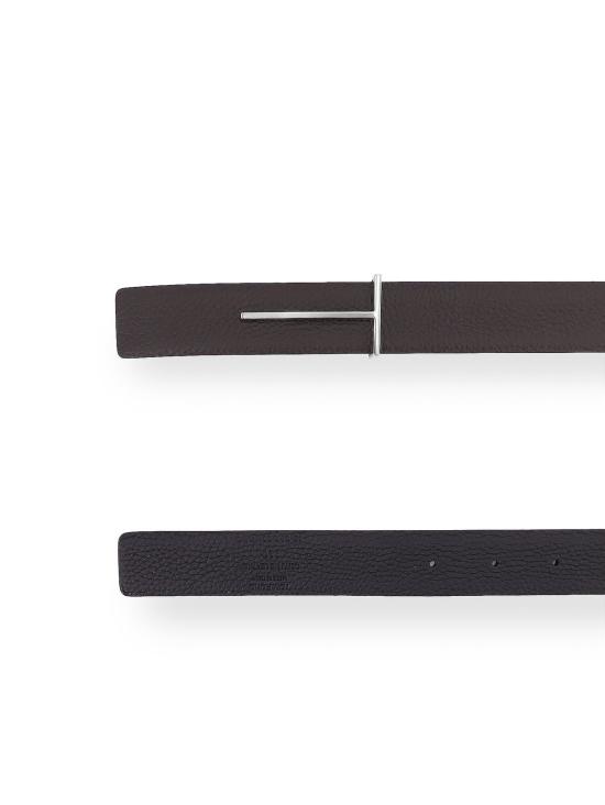  톰포드 가죽 벨트 톰 포드 해머드 가죽  브라운 블랙 - TOMFORD