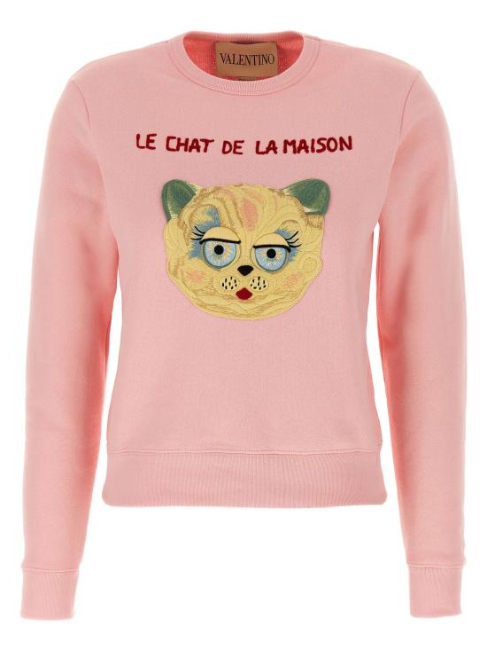  발렌티노 가라바니 스웨터 Valentino Garavani Le Chat De La Maison 스웨트셔츠 핑크