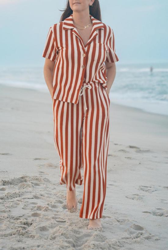  Alice Pearl 비치용품 앨리스 펄 위켄드 팬츠 오렌지 스트라이프 - ALICE PEARL