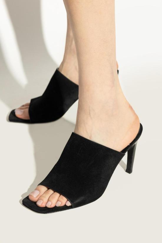  토템 뮬/슬리퍼 스웨이드 힐 뮬 블랙 - TOTEME