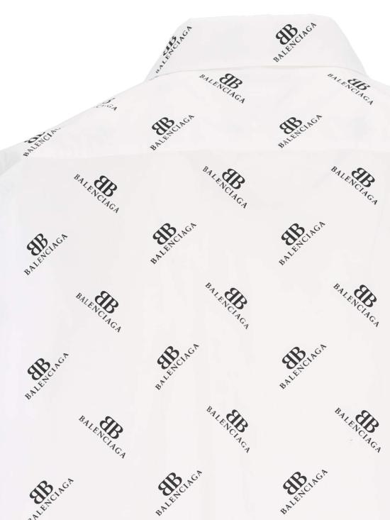  발렌시아가 긴팔 셔츠 클래식 로고 셔츠 화이트 - BALENCIAGA