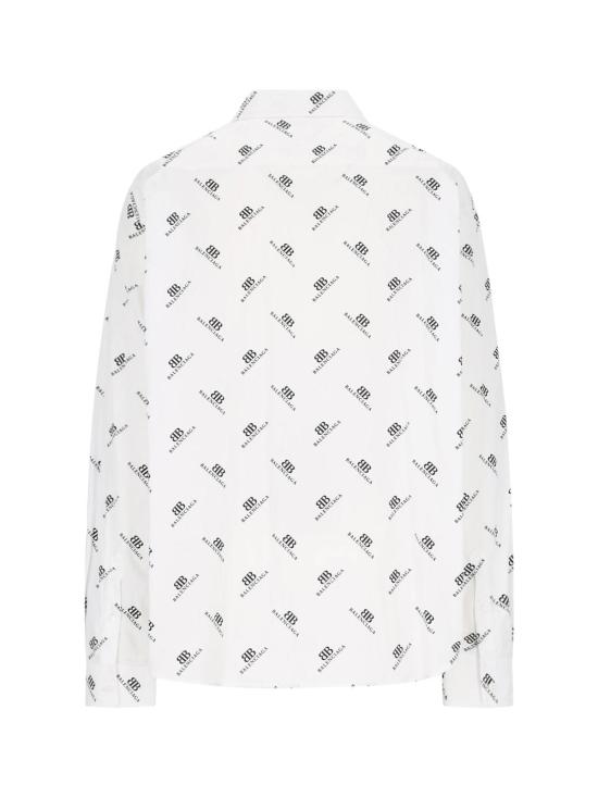  발렌시아가 긴팔 셔츠 클래식 로고 셔츠 화이트 - BALENCIAGA