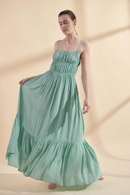  아멘테 롱 원피스 A Mente 플라운스 캐미 맥시 드레스 민트 - AMENTE