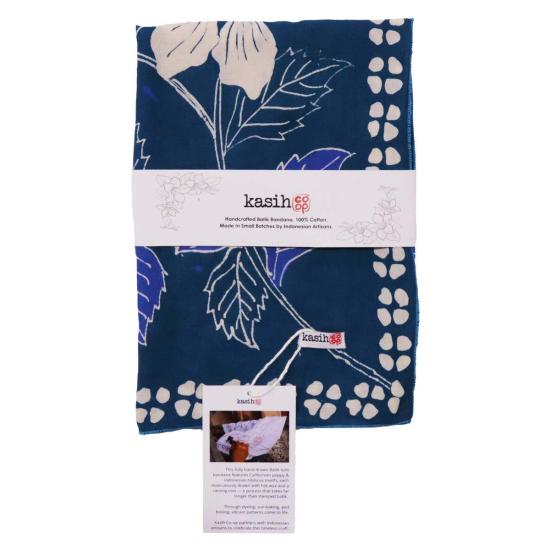  카시 코옵 머플러/스카프 Kasih Coop 전체 손으로 그린 바틱 툴리스 두건 Pagi Sore 히비스커스 양귀비 꽃 - KASIH COOP