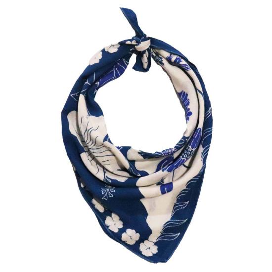  카시 코옵 머플러/스카프 Kasih Coop 전체 손으로 그린 바틱 툴리스 두건 Pagi Sore 히비스커스 양귀비 꽃 - KASIH COOP