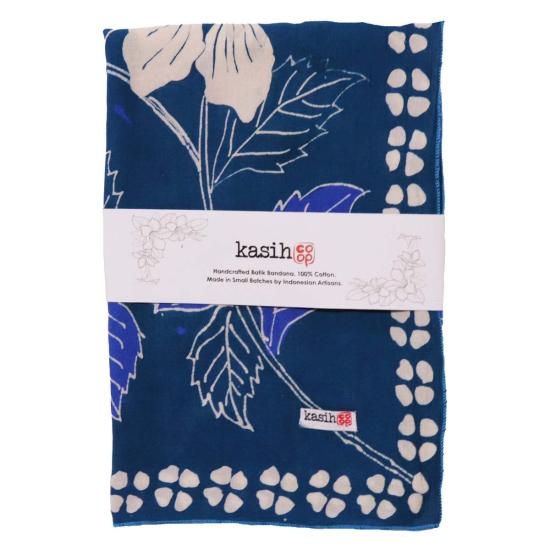  카시 코옵 머플러/스카프 Kasih Coop 전체 손으로 그린 바틱 툴리스 두건 Pagi Sore 히비스커스 양귀비 꽃 - KASIH COOP
