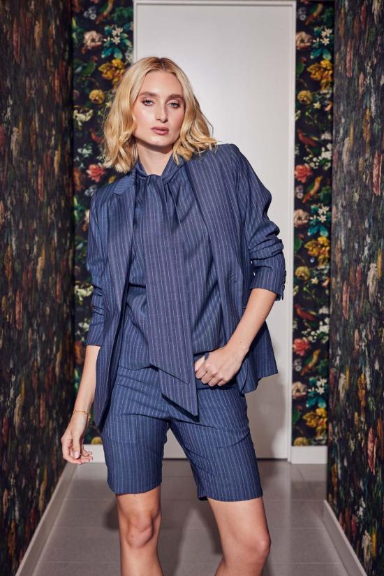  Lindsay Nicholas New York 숏팬츠 린지 니콜라스 뉴욕 엘리자베스 쇼트 스틸 블루 핀스트라이프 - OTHER BRANDS