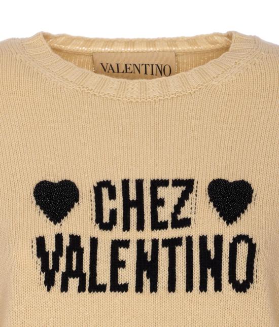  발렌티노 가라바니 스웨터 Valentino Garavani Chez Valentino 로고  베이지 - VALENTINO GARAVANI