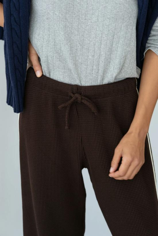  도니 크롭 팬츠 . 써멀 크롭 스트라이프 팬츠 - DONNI.