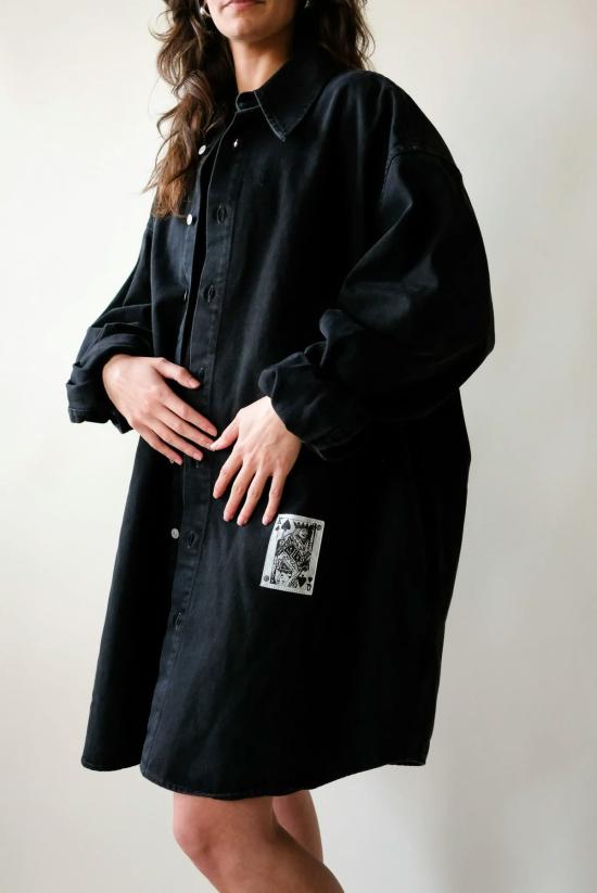  마르지엘라 데님 자켓 메종  데님 코트 블랙