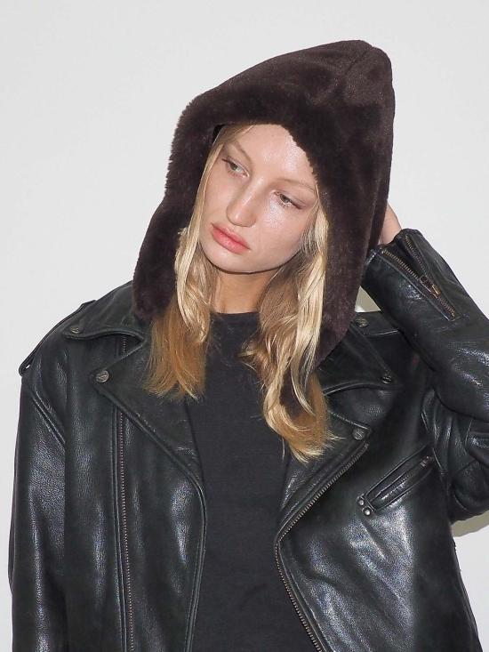  클라이드 모자 스노우 후드 밍크