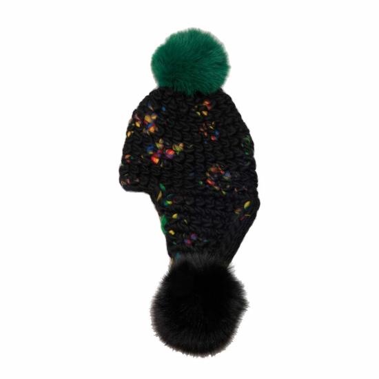  미샤램퍼트 모자 미샤 램퍼트 다크 레고 트리플 트러블 + 그린 | 블랙 XL 폼폼 - MISCHA LAMPERT