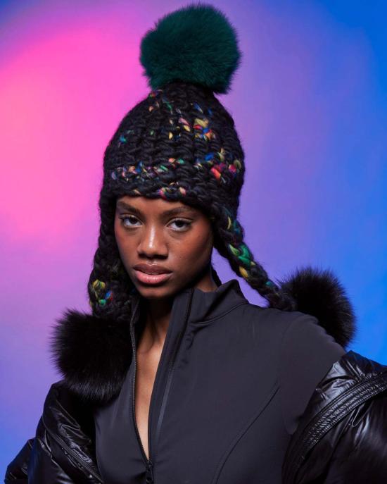  미샤램퍼트 모자 미샤 램퍼트 다크 레고 트리플 트러블 + 그린 | 블랙 XL 폼폼 - MISCHA LAMPERT