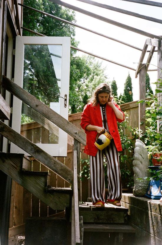  마리아 스탠리 크롭 팬츠 갈로 팬츠 스트라이프 - MARIA STANLEY