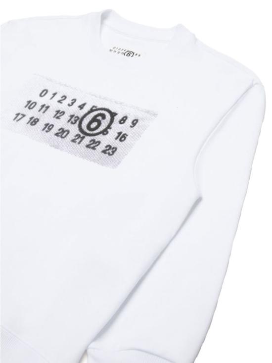  [키즈] MM6 메종마르지엘라 풀오버 메종 마르지엘라 키즈 MM6 스웨트셔츠 화이트 - MM6 MAISON MARGIELA