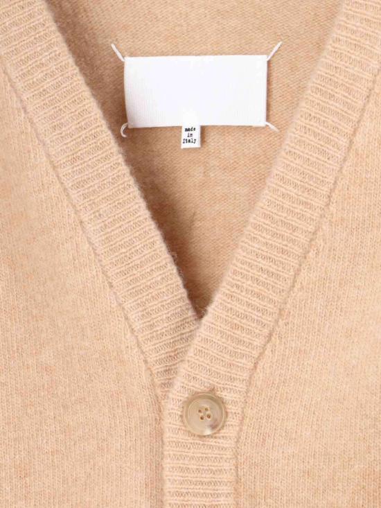  마르지엘라 가디건 메종  브이넥  베이지 - MAISON MARGIELA