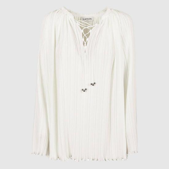  랑방 민소매 티셔츠 탑 오프 화이트 - LANVIN