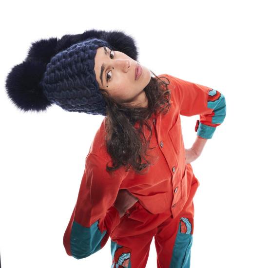  미샤램퍼트 모자 미샤 램퍼트 네이비 포호크 + 네이비 XL 폼스 - MISCHA LAMPERT