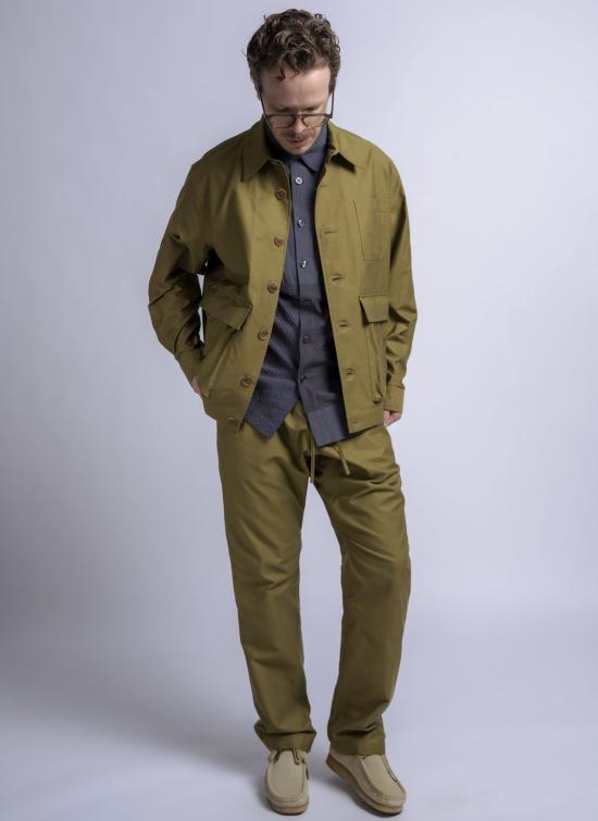  GREI. 자켓 그레이. 텀블드 크레이프 새틴 사진작가 재킷 올리브 - OTHER BRANDS