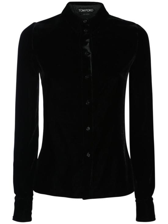  톰포드 블라우스 톰 포드 클래식 칼라 가 있는 우아한 블랙 셔츠