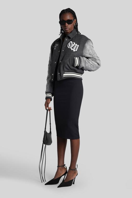  오프화이트 미디 스커트 블랙 - OFF WHITE