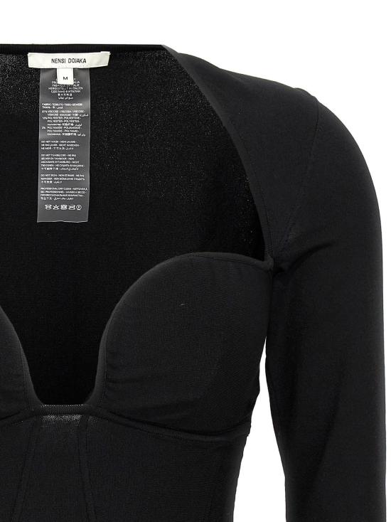  넨시 도자카 민소매 티셔츠 버스티어 탑 블랙 - NENSI DOJAKA