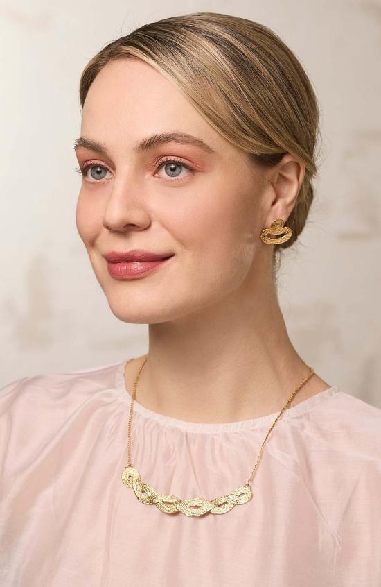  씨오지 목걸이/팬던트 톱니 모양 땋은 펜던트 스털링 실버 - COG