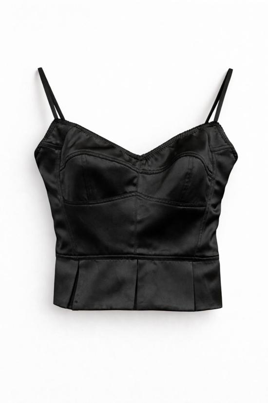  예세이트 민소매 티셔츠 예사엣 키키 실크 뷔스티에 탱크 - YESAET