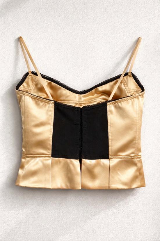  예세이트 민소매 티셔츠 예사엣 키키 실크 뷔스티에 탱크 - YESAET