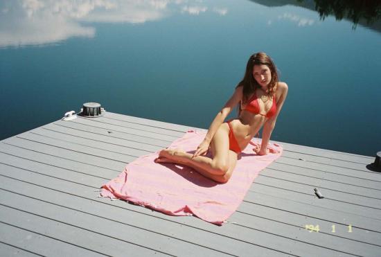  NU SWIM 비키니 수영복 Nu Swim 독점 드립 타이 비키니 탑 랍스터 - OTHER BRANDS