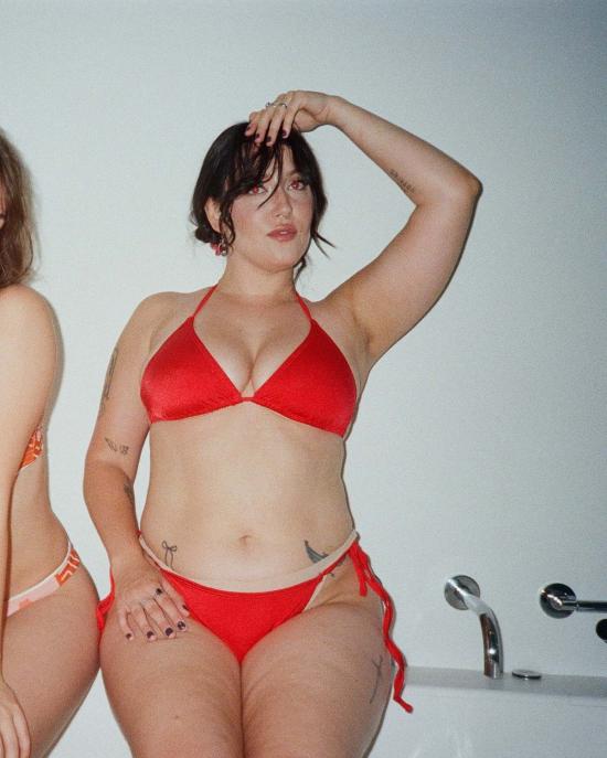  NU SWIM 비키니 수영복 Nu Swim 독점 드립 타이 비키니 탑 랍스터