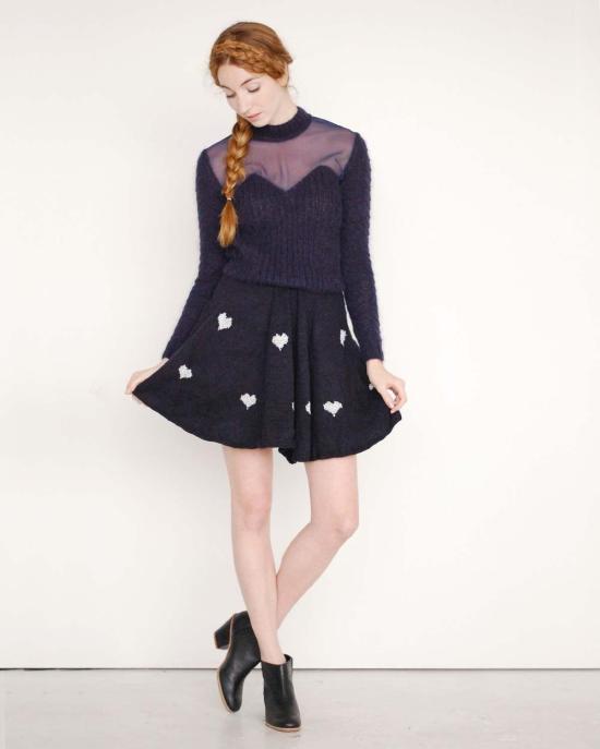  Risto 숏 스커트 리스토 이모티콘 스커트 보라색/회색 하트 - OTHER BRANDS