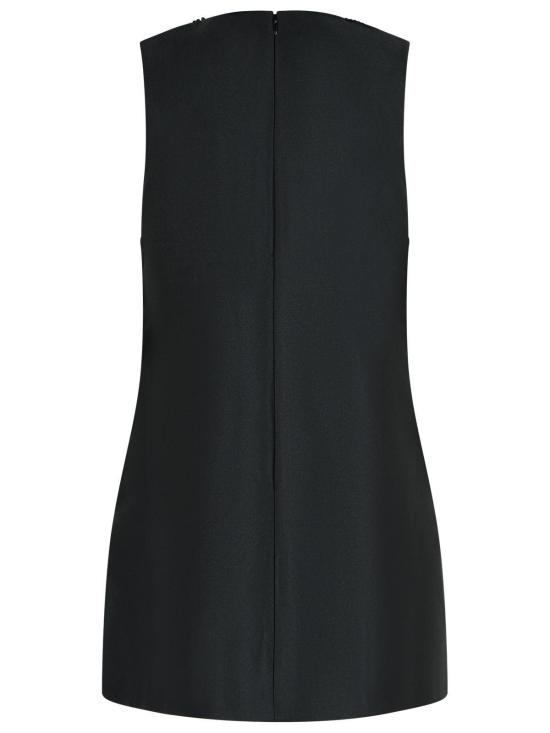  셀프 포트레이트 미디 원피스 블랙 폴리에스터 드레스 - SELF PORTRAIT