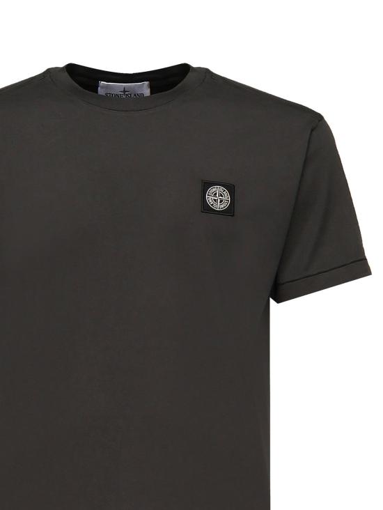  스톤 아일랜드 반팔 티셔츠 로고 티셔츠 그레이 - STONE ISLAND