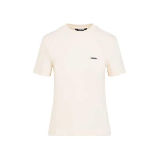  자크뮈스 반팔 티셔츠 르 그로그랭 티셔츠 라이트 베이지 - JACQUEMUS