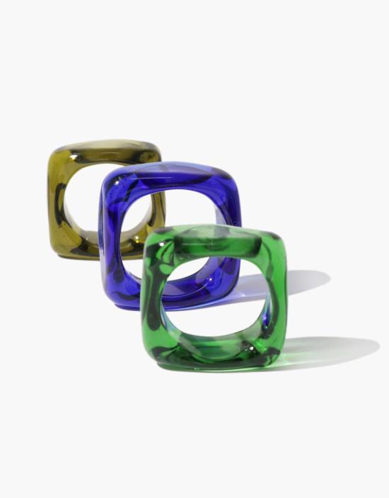  클레드 반지 다이스 아이 엠 링 클리어 에어/그린 포레스트/라이트 올리브/블루 오션/브라운 앰버 - CLED