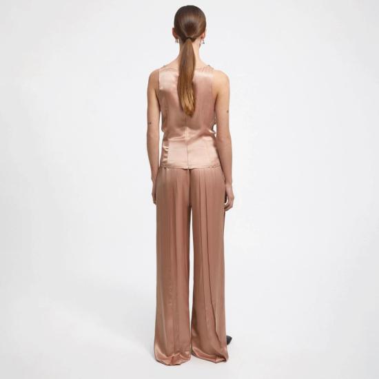  ÁERON 민소매 티셔츠 에론 카밀 새틴 카울넥 - OTHER BRANDS