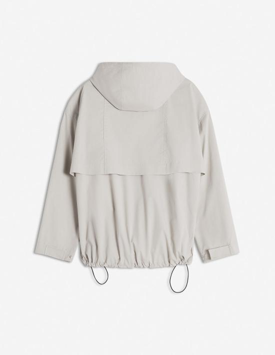  메종키츠네 자켓 메종 키츠네 후드 지퍼 윈드브레이커 트러플 - MAISON KITSUNE