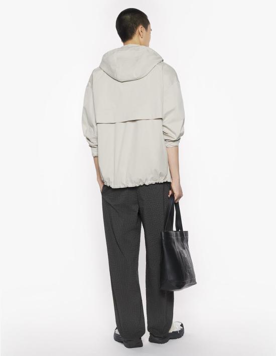  메종키츠네 자켓 메종 키츠네 후드 지퍼 윈드브레이커 트러플 - MAISON KITSUNE